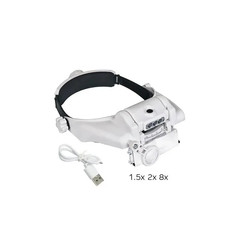 USB Rechargeable LED Head Magnifier for Watch Repair – Hands-Free