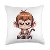Grumpy monkey meme Throw Pillow