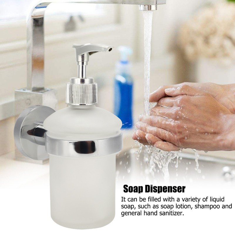 Wall Mounted Stainless Steel Manual Hand Liquid Lotion Soap Dispenser
