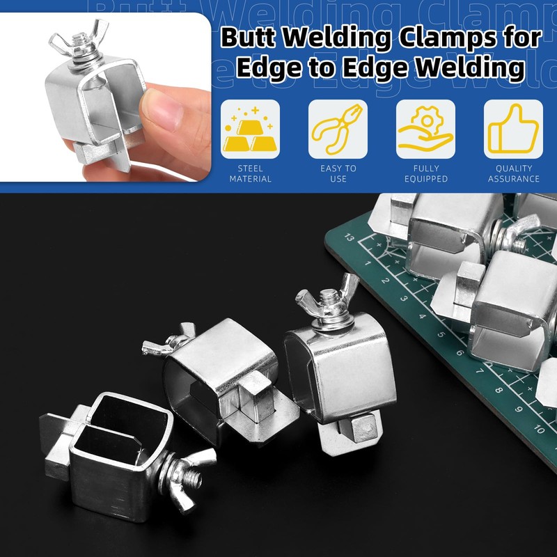 Glarks 8pcs 27.3 x 55mm Butt Welding Clamps, Auto Body