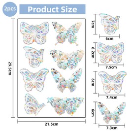 Pack of 26 Butterfly Prism Window Stickers, Bird Protection, Butterfly Suncatcher Stickers, Static Cling, Bird Protection for Glass Panes, Rainbow Window Sticker Film Against Bird Strikes