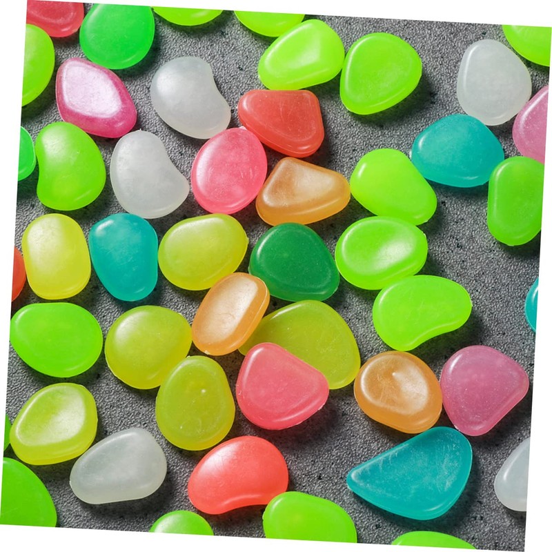 Levemolo Glow in Dark Garden Pebbles 400pcs Aquarium Stones Fish