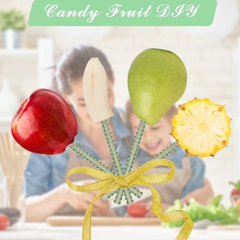 Candy Apple Bamboo Sticks, 24P Candy Apple Bling Sticks with