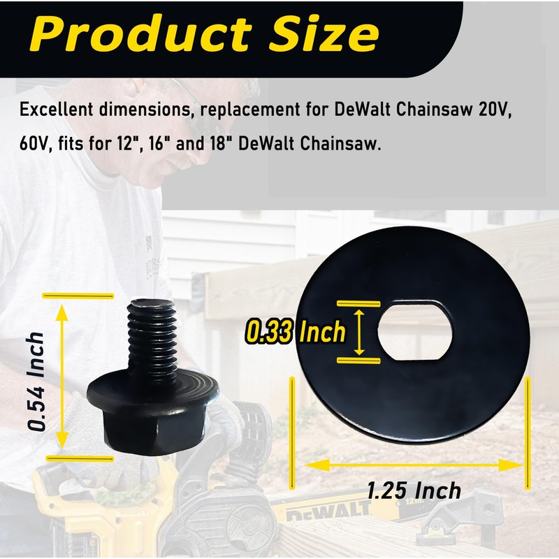 90639221 90618229 Chainsaw Bolt Washer Kit Replacement for DeWalt Chainsaw