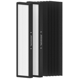 FMDZFL 182550 Replacement Filter Compatible with Bionair BAP536UV-U Air Purifier and Holmes HAP537UV / 2141139 Air Purifier, 2 H13 True HEPA and 6 Carbon Pre-Filter