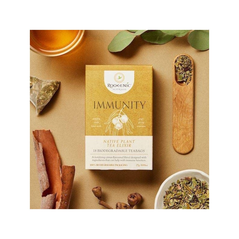 Roogenic Immunity Tea Bags in Box, 18 Biodegradable Tea Bags