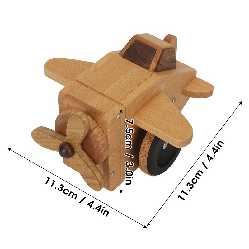 Fighter Music Box Aircraft Wood Craft Musical Box Birthday Christmas