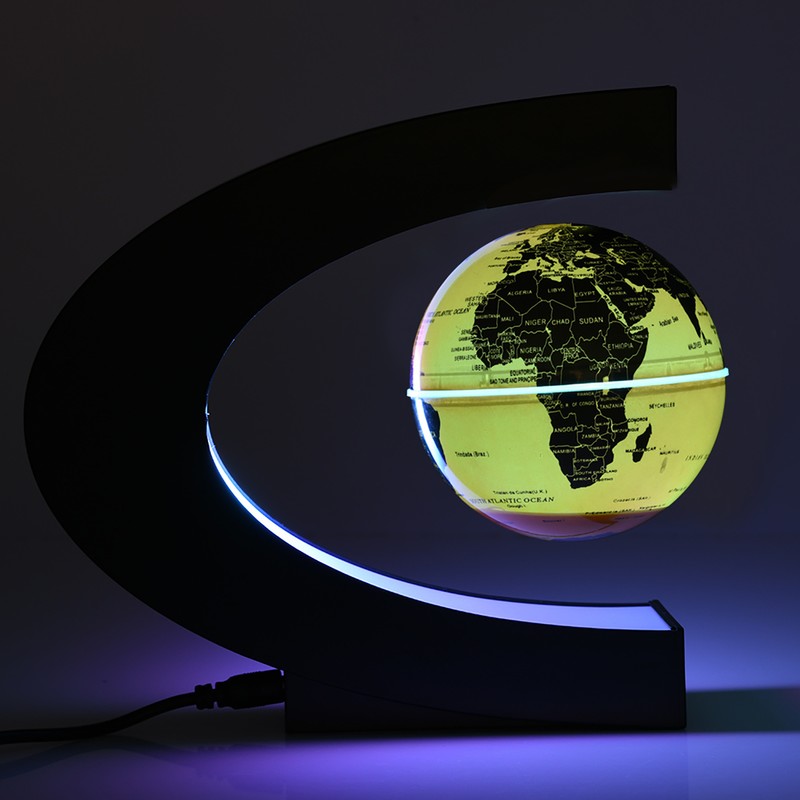 Floating Globe Magnetic Levitation Rotating Globe with Colorful LED Light