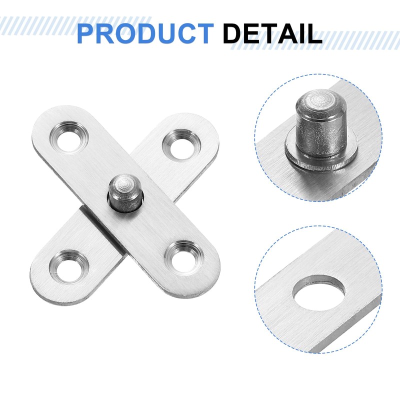 sourcing map 6Pcs 360 Degree Rotating Pivot Hinges, 57 x
