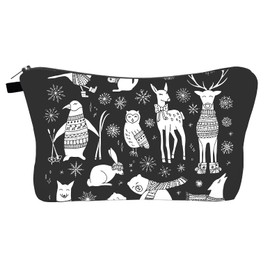 FAVORTALK Toiletry Bag Travel Make Up Bag Waterproof Cosmetic Train Case with Lovely Animal Pattern Make Up Tool Brushes Organizer Bag Professional Small Makeup Bags for Women B1211