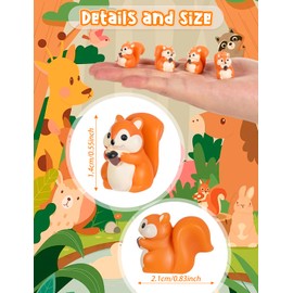 PCTCSHQ - 116 cifras de ardilla, minicardilla de resina, minicardilla de resina, accesorios de jardín adorables para exteriores, paisaje, jardín, césped, decoración de tartas