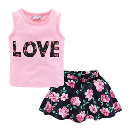 Mud Kingdom Toddler Girl Outfits Pink Love Summer 2T