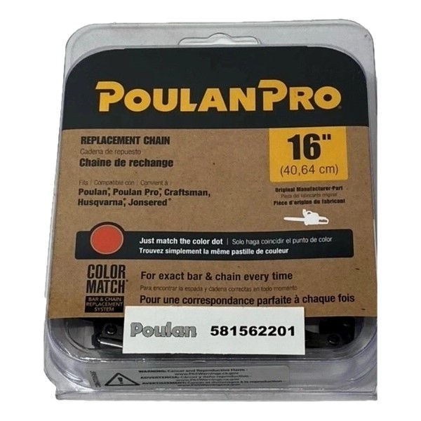Poulan 581562201 Chainsaw Chain 16" 3/8" LP .050" 56DL Fits