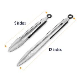 Z GRILLS Stainless Steel Tongs Set 2 Packs with Heat Resistant Handle for Kitchen Outdoor Barbeque
