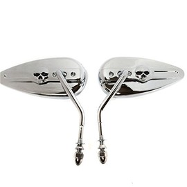 SMT-Chromed Aluminum Teardrop Mirror Compatible With Fat Bob Touring Tour Glide Ultra Classic EFI FLTCUI Motorcycle [B00XIRVBZ0]