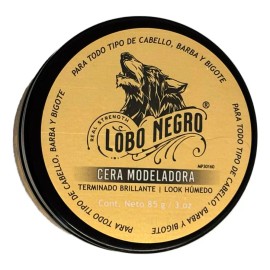 Cera Efecto Brillante Cabello, Barba Y Bigote 85g Lobo Negro                                                                                          