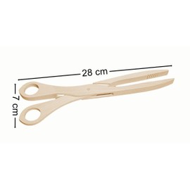Wooden World - Wooden tongs ideal for grilling serving long 28 cm