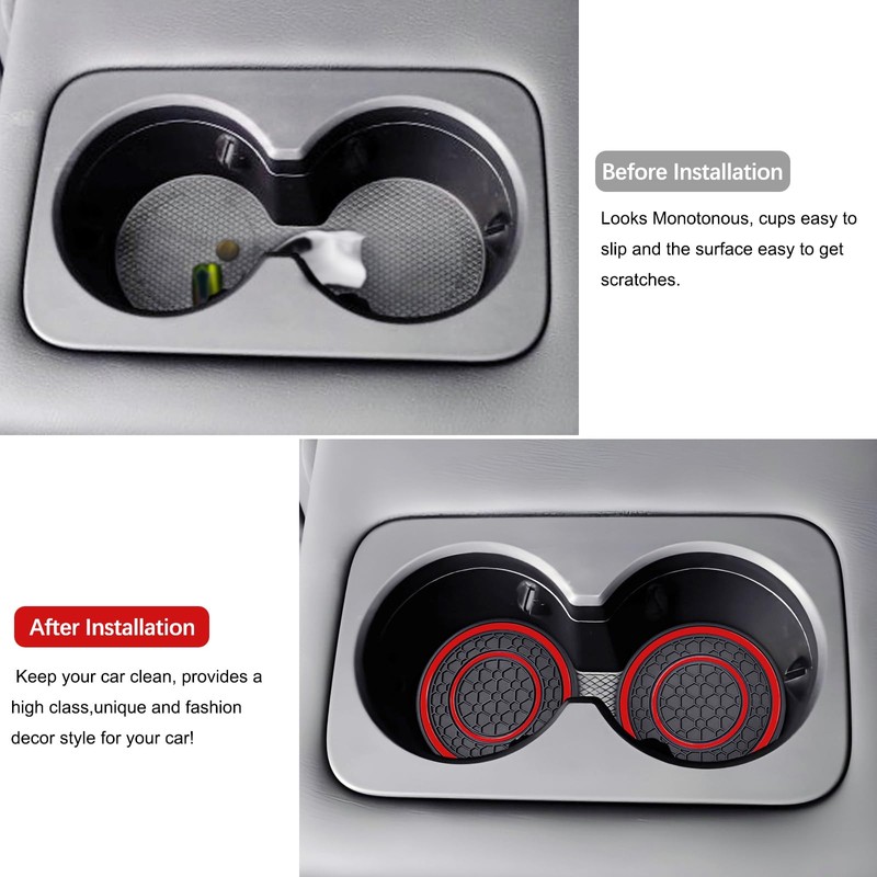 Ruautumn Car Cup Holder Insert Coasters, 2.75 inch Universal Car