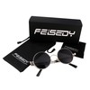 FEISEDY Vintage Round Lens Metal Frame Gothic Steampunk Sunglasses for