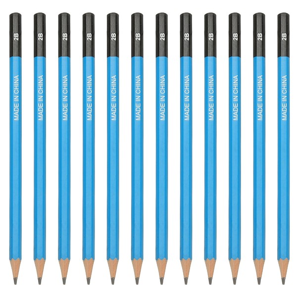 PATIKIL 12Pcs 2B Drawing Pencils for Sketching, Hexagonal Sketch Pencils