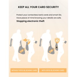 RFID Blocking Card 2 Pack, Bank Debit Credit Card Protector, Anti-Theft Contactless NFC Blocker, One Card Protect Entire Wallet (Golden, 2 Pack)