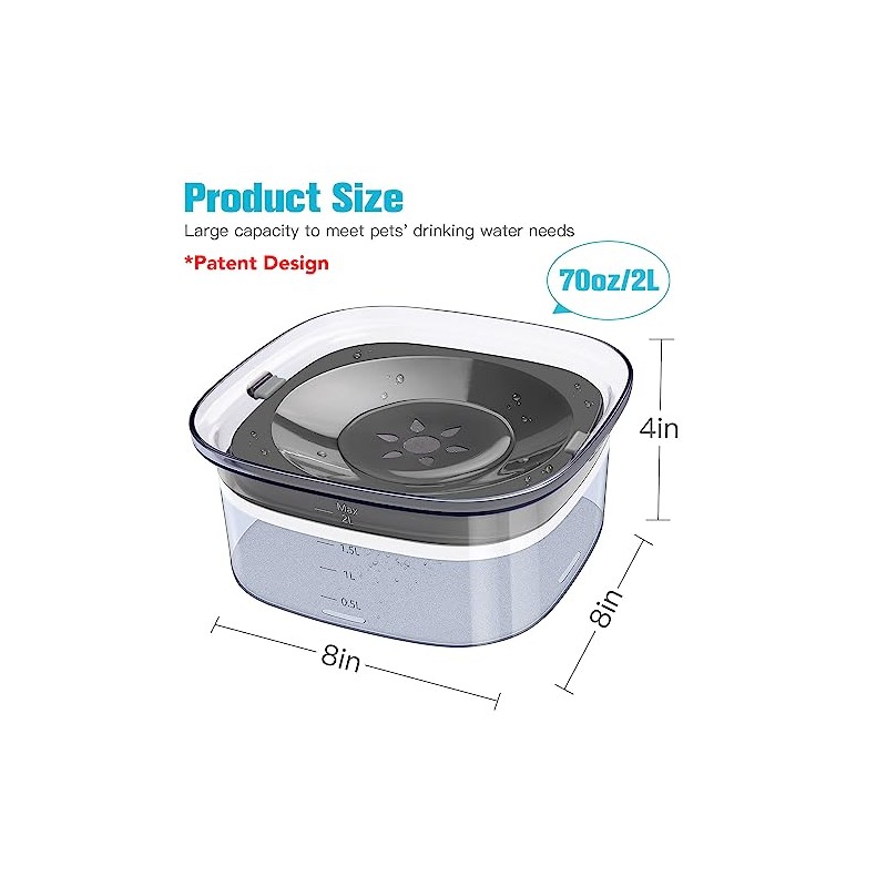 UPSKY - tazón de agua para perros de 70 onzas,