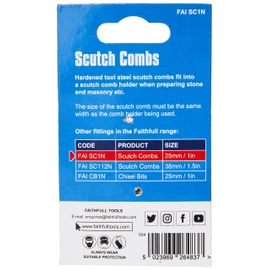 Faithfull FAISC1N Scutch Combs 25 mm (1 Inch) Pack 5, Chrome