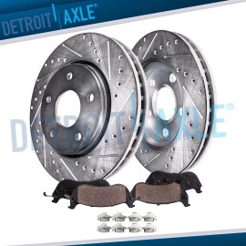 Detroit Axle Front Drilled Rotor Brake Pad for Toyota Tundra Sequoia Land Cruiser Lexus LX570