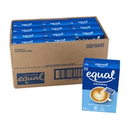 EQUAL 0 Calorie Sweetener, Aspartame and Acesulfame-K Sweetener Packets, Zero Calorie Sugar Alternative, Erythritol Free, 115 Ct (Pack of 12)