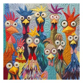 Colorful Chickens Puzzles for Adults 1000 Pieces, Happy Chicken Family Jigsaw Puzzles, Challenging Cute Animal Puzzle as Home Wall Art