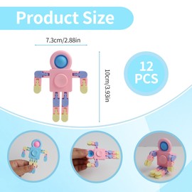 Fidget Toys, 12Pcs Mini Detachable Chain Robot Finger Toy Kids Party Bag Fillers Fidgets Toys for Kids Party Bag Toy Party Favours Gift for Boys Girls