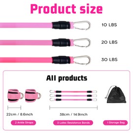 Ankle Resistance Bands with Cuffs, Ankle Bands for Working Out, Glutes Workout Equipment, Resistance Bands Set for Home Workouts, Gym, Butt Exercise, Kickbacks Hip Fitness Training