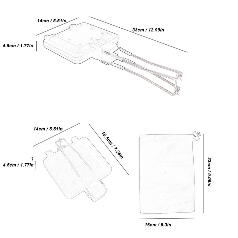 Camping Foldable Sandwich Maker Nonstick Coating Double Sided Sandwich Baking