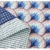 DaDa Bedding Mediterranean Fans Nautical Minty Blue Patchwork Bedspread Set