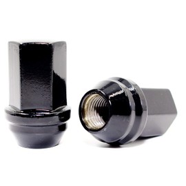 Set of 24 Veritek 14x1.5mm OEM Factory Style 1.80 Inch Length 7/8 22mm Hex Duplex Large Acorn Seat Wide Base Replacement Black Lug Nuts for Buick Cadillac Chevy Chevrolet GMC Factory Wheels