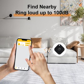 KZO Bluetooth Air Tracker Tag 4 Pack, iOS and Android Compatible, Find Nearby, Phone Finder, Loud Ring, Replaceable Battery, Suitable to Track Keys/Backpacks/Luggage/Suitcases, Black