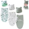 3 Sets Baby Swaddle Sleep Sack with Hat Set, Soft