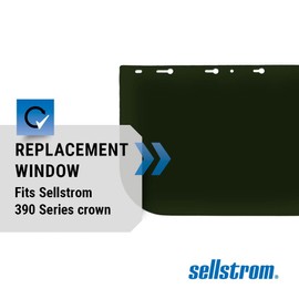 Sellstrom Face Shield Replacement Window for 390 Series Safety Face Shields, Dark Green Tint, Uncoated Acetate, S35020, 8" x 12" x 0.040"