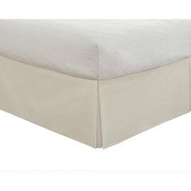 sheetsnthings Wrinkle Free Bed Skirt 650TC (Twin XL, Solid Ivory) Cotton Blend 650 Thread Count