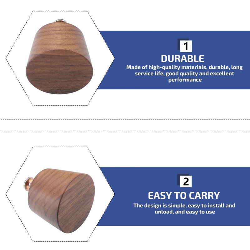 Angoily Cabinet Handles Black Walnut Cone Shape Retro Knobs Door