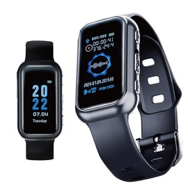M@Q MQ101 Voice Recorder, IC Recorder, Wearable, Watch Type, Long Time Recording, Wrist Watch Type, Built-in 32 GB, Easy Operation, Security Protection, Self Defense, Business, Meetings, Class, Conferences, Japanese Manual, Lightweight Recording Goods