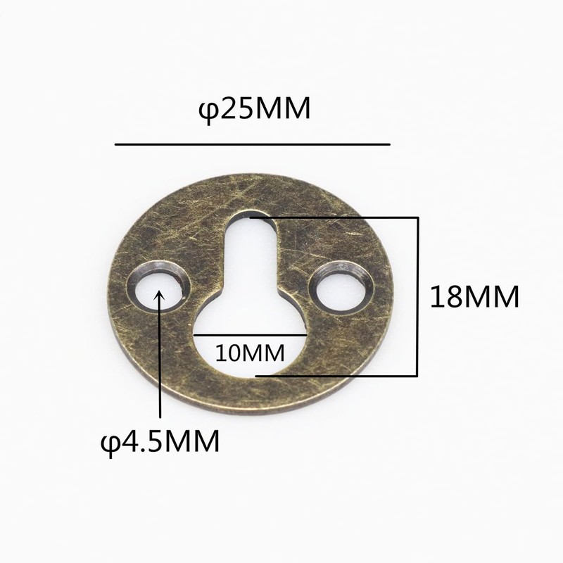 Metal Keyhole Hangers,Iron Shelf Brackets with Screws,Set of 20,Round Keyhole