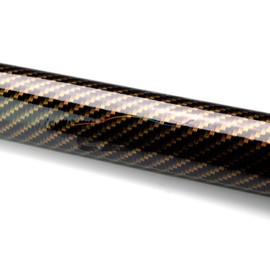 Free Tool Kit EZAUTOWRAP 2D Gold High Gloss Carbon Fiber Car Vinyl Wrap Sticker Decal Film Sheet - 60"X96" (5FT X 8FT)