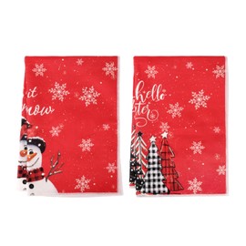 GADITIEK Christmas Decoration Indoor Tea Towels Set of 2, Tea Towels Christmas, Tea Towel Christmas, 40 x 60 cm Table Decoration Kitchen Christmas Decorations Gifts Christmas Kitchen Towels