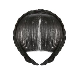 Gkhlg 1 Pack Headband Wigs with Plaited Hair and Attached Fringe Plaited Hair Instant Style Transformation Braid Headband for Women for Daily Use Parties and Special Occasions