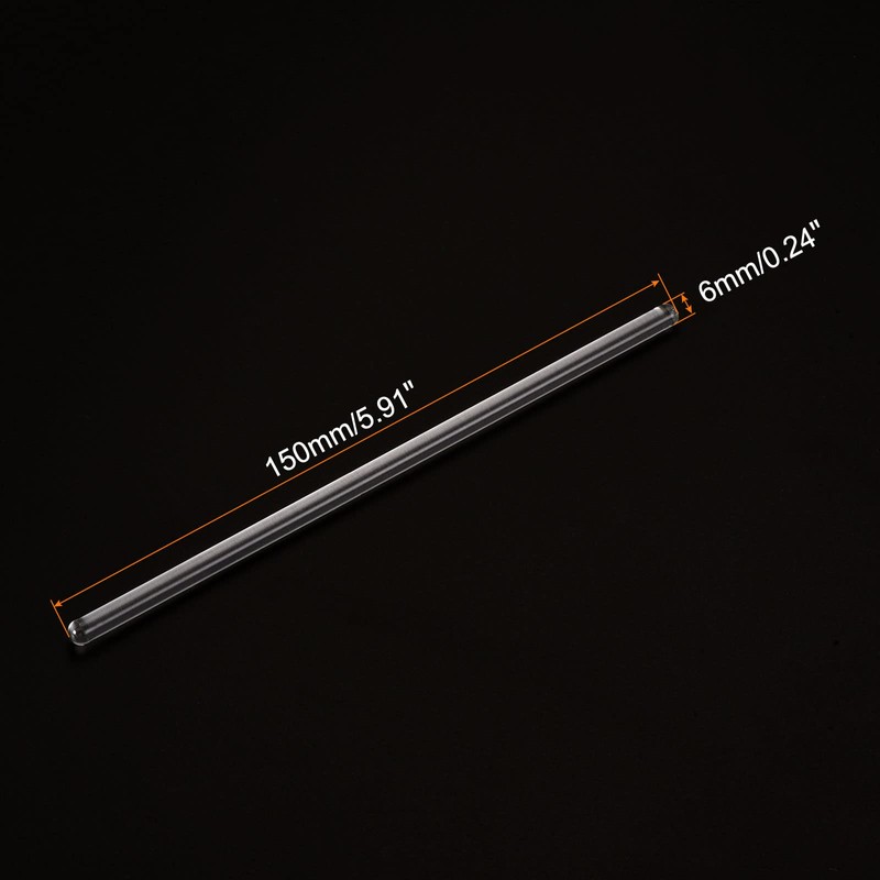 sourcing map Borosilicate Glass Stirrers with Both Ends Round for