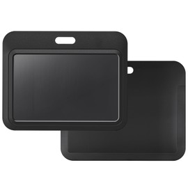 Uniclife Sliding ID Badge Holder Black Horizontal Hard Plastic Case with Clear Window Card Protector Pouch for Office School ID Credit Cards Proximity Key Cards Driver’s Licenses and Passes, 1 Pack