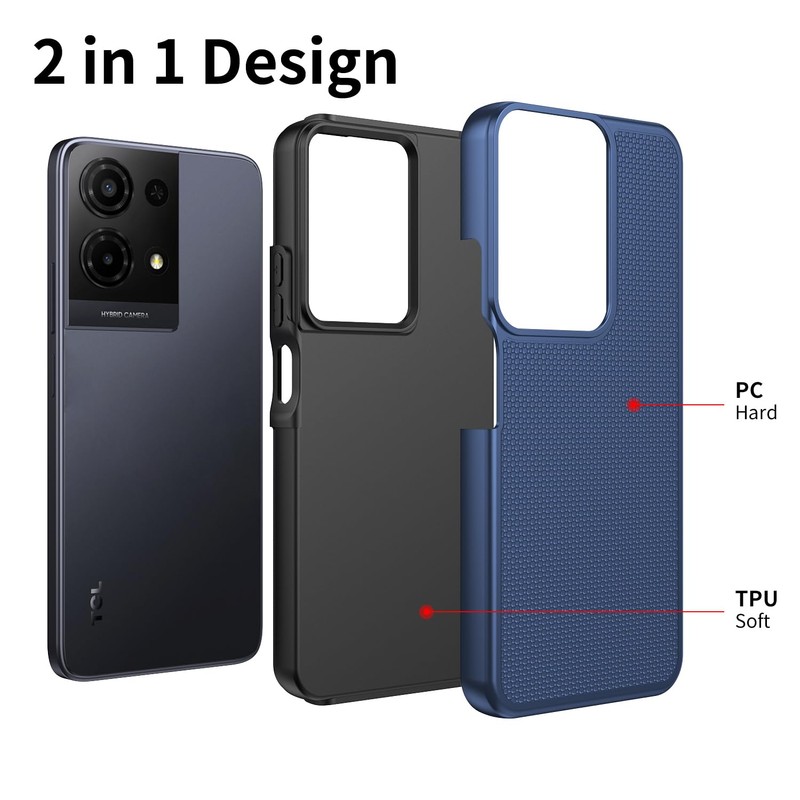 WODAF for TCL K32/K33 5G Case, with Screen Protector, Dual