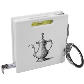 Azeeda 'Vintage Coffee Pot' Keyring Tape Measure/Spirit Level Tool (KM00042645)