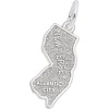 Rembrandt Sterling Silver Atlantic City New Jersey Map Charm by